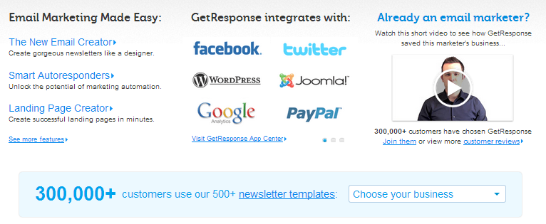 GetResponse Email marketing and autoresponder sofware features