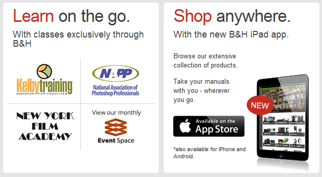 B&H - The professional's source for digital cameras, photography and camcorders