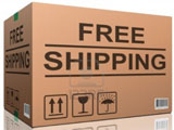 free shipping written on a delivery box