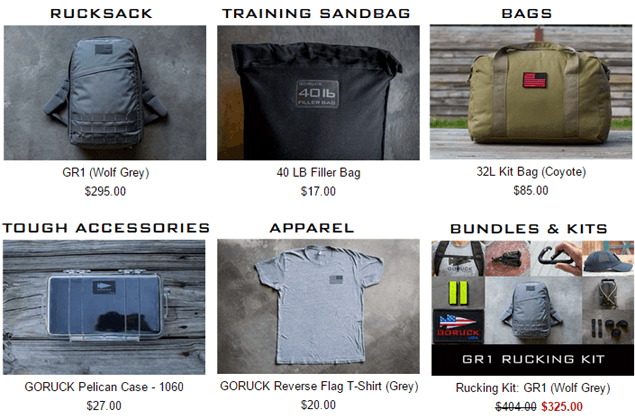 Goruck.com - Online retailer store for military like gears, clothing and outdoor equipment