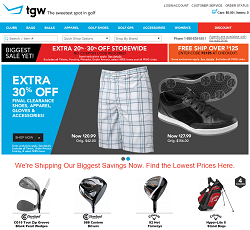 TGW.com - Buy golf equipment, accesories, gears and supplies online